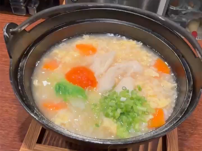 ふぐと白菜の雑炊