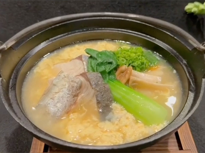 寒サワラとちんげん菜の雑炊